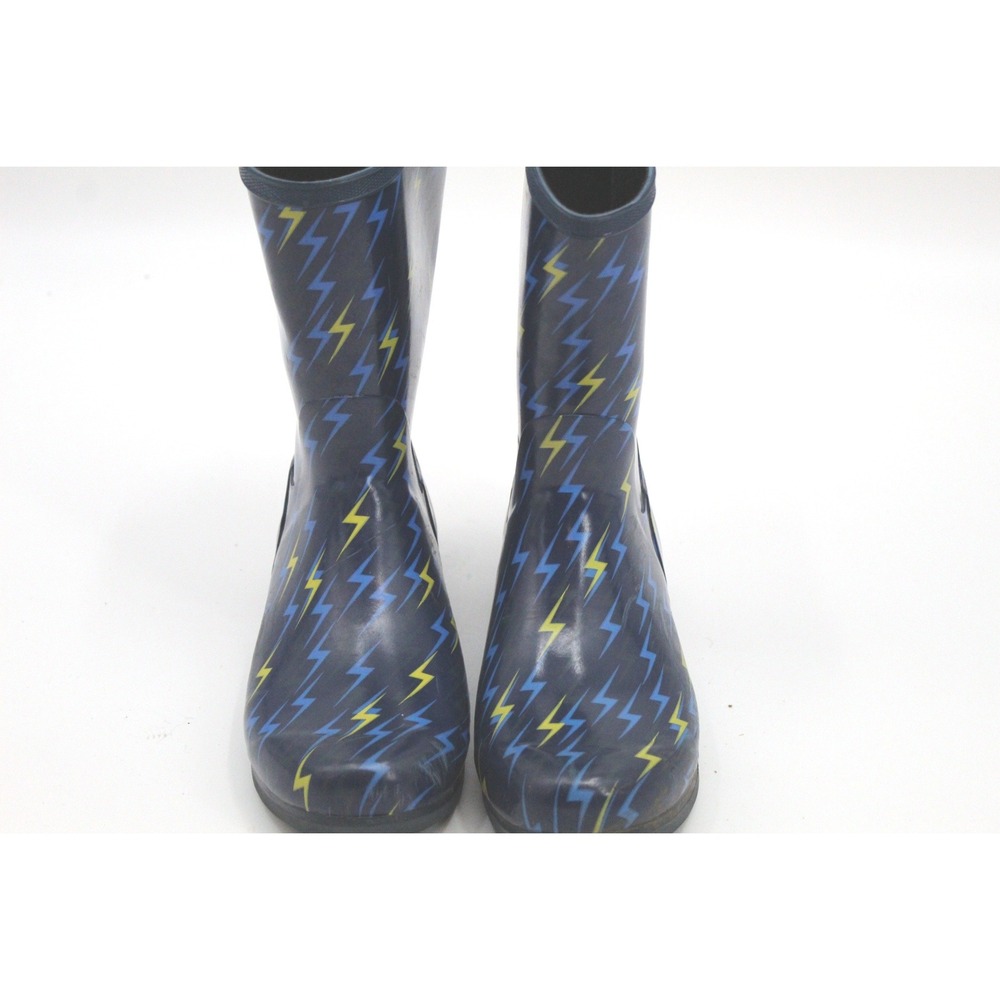 Muck Boots‎ Blue and Yellow Lightning Bolt Rubber Boots Youth Size 6 - Picture 2 of 8